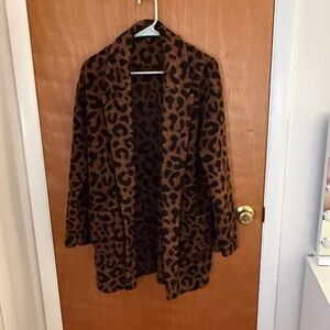 Express Leopard Print Jacket in Brown and Black